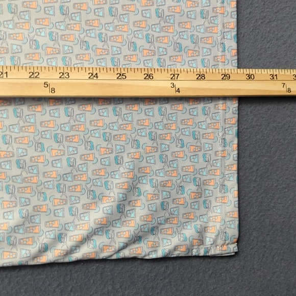 Huk Shirt Men's L Gray Polo Drinks Print Short Sleeve Performance Stretch - Picture 4 of 8